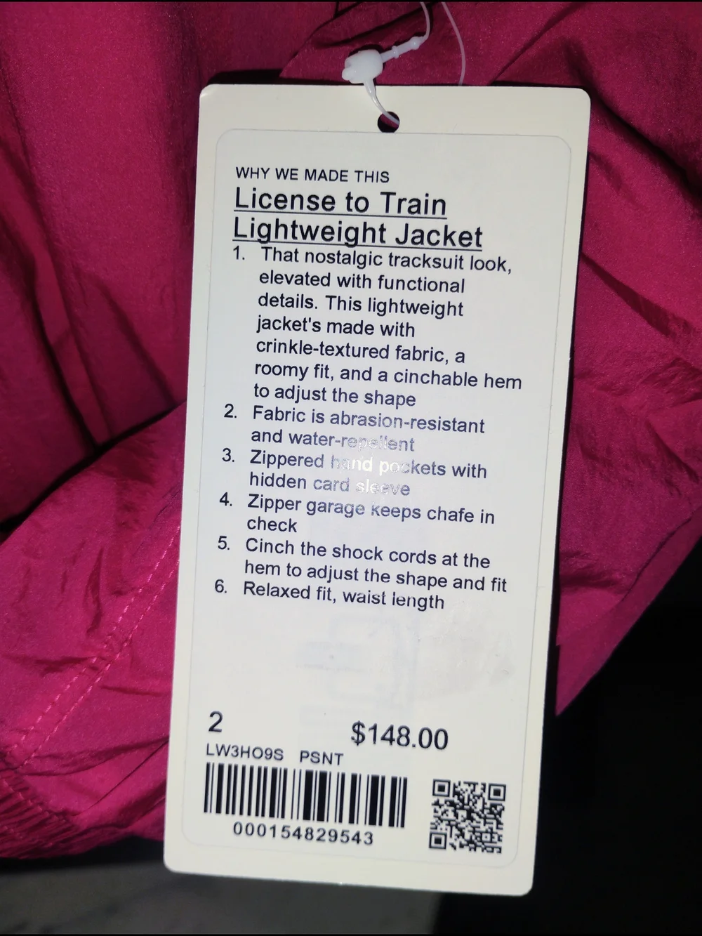 lululemon athletica Women's Pink Lightweight Windbreaker Jacket